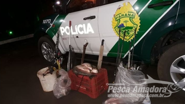 Policia Ambiental apreende pescado autua infratores por pesca ilegal no Rio Ivaí (PR)