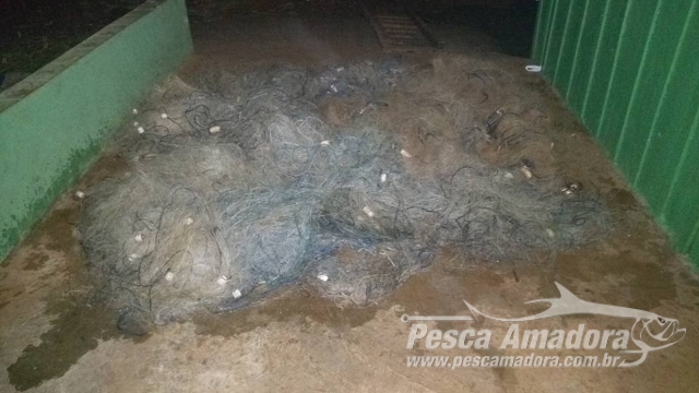 Policia Ambiental recolhe 1.650 m de redes durante fiscalização nos Rios Congonhas e Tibagi no PR