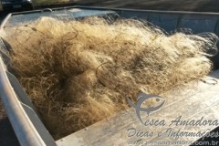 Redes de pesca apreendidas no rio Tibagi no Parana