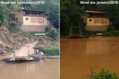 Rio Sao Francisco - Travessia da balsa entre Piumhi e Bambui na comparacao nov-2015 e jan-2016