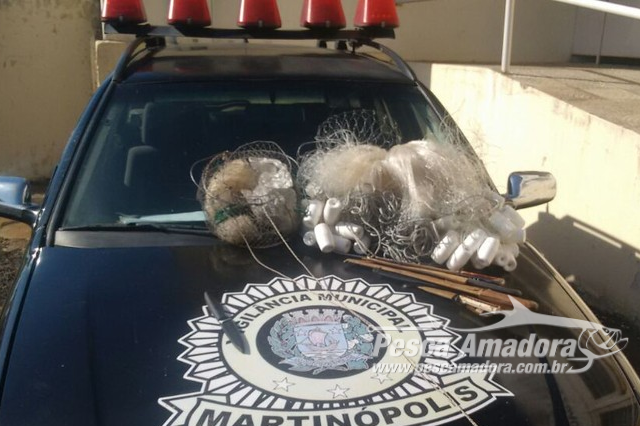 Fiscalização flagra tenende da PM com material de pesca ilegal em Martinópolis (SP)