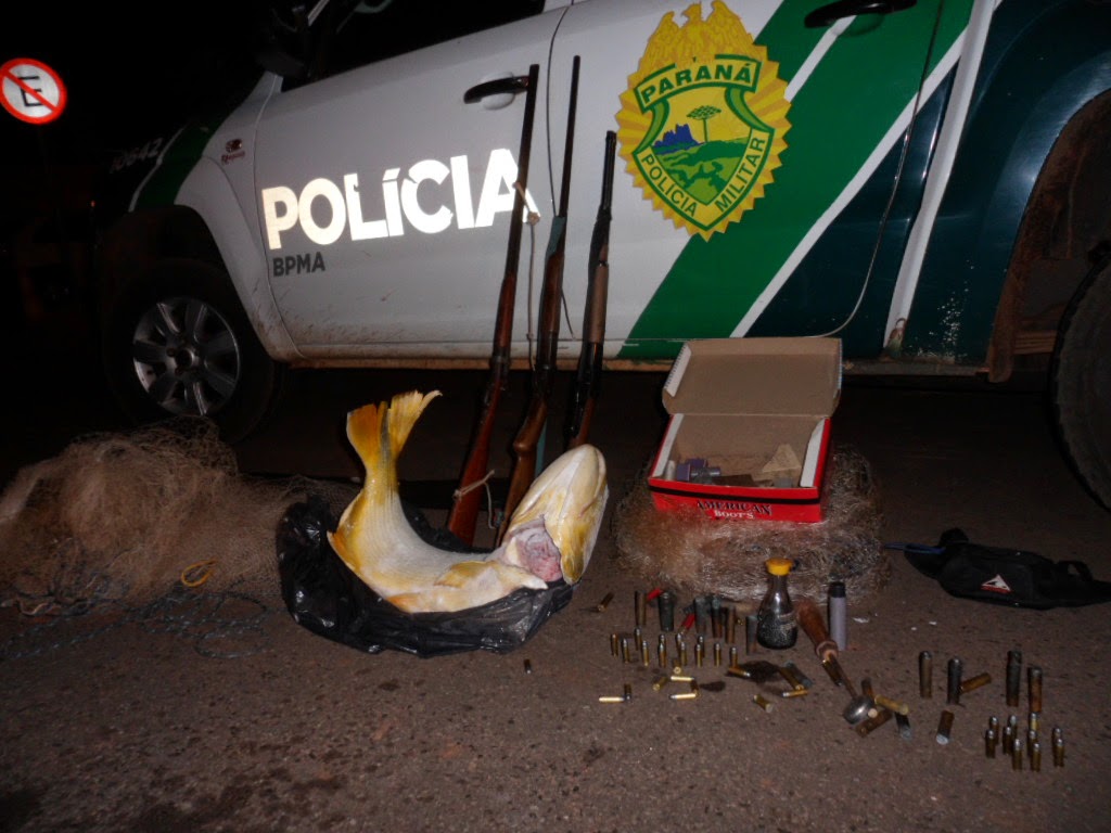 Blitz ambiental prende homem com armas e material ilegal de pesca no Paraná