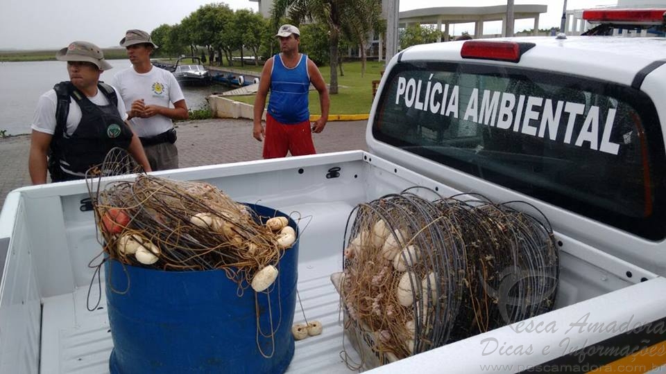 Policia Ambiental flagra pesca predatória no Rio Tramandaí e prende duas pessoas