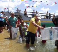 peixamento realizado pela codevasf em Penedo-AL
