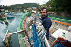 Pescador artesanal em protesto em Santa Catarina