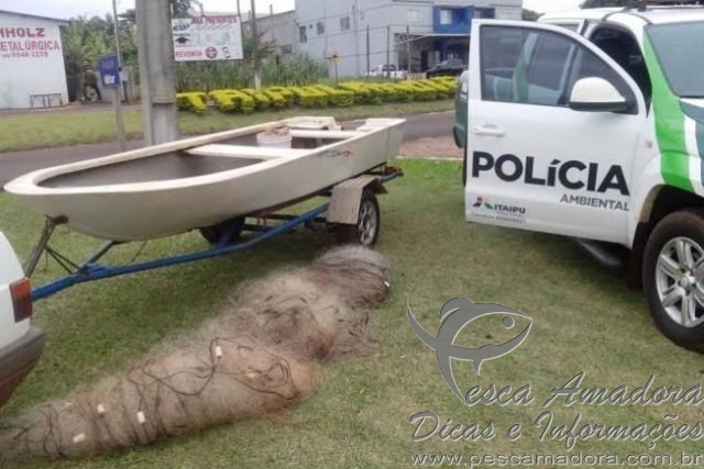 PMA apreende 300 m de redes e detém dois por pesca ilegal em Foz do Iguaçú-PR