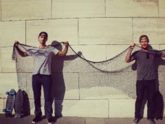 redes de pesca utilizada na reciclagem para fabricacao de skate no Chile